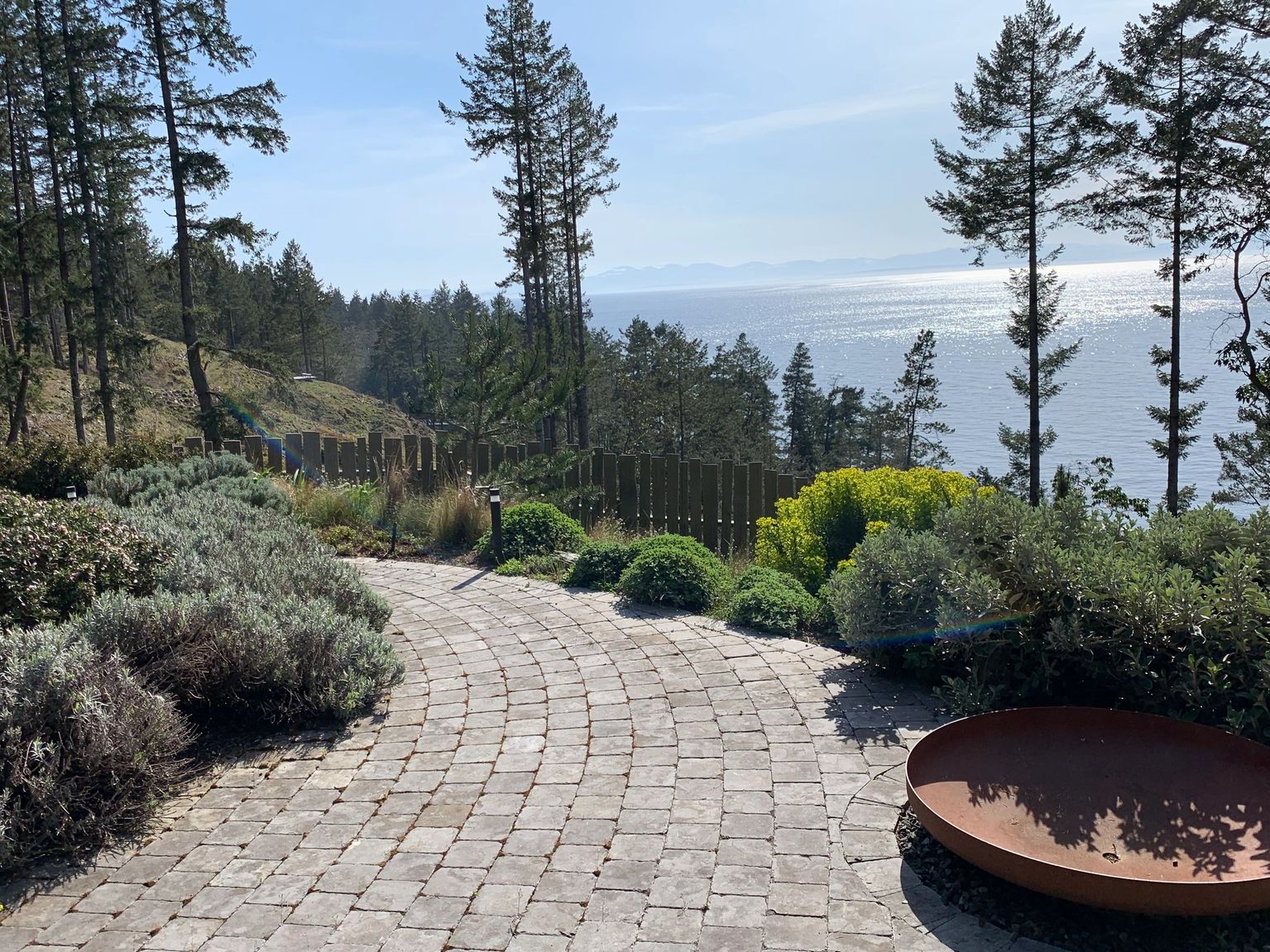 Water-wise residential garden overlooking Howe Sound